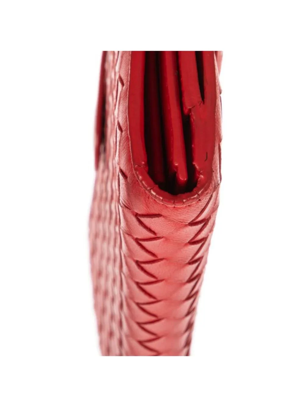 Bottega Venetal Flap Walletred Intrecciato Calfskin Leathera Wallet